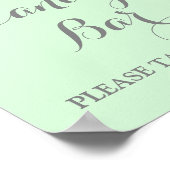 キャンディバー ウェディングサイン ピンク 水彩 フラワーミント ポスター (角)