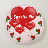 キャンディパイ-バレンタインの円形の枕 ラウンドクッション (裏面)