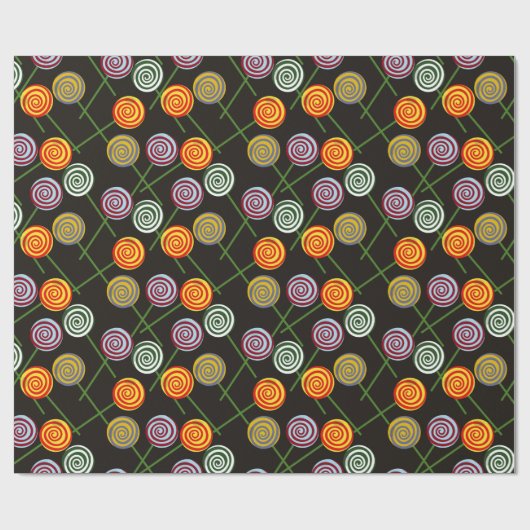 キャンディパターン |ロリーズパターン |棒つきキャンデー52 ラッピングペーパー (フラット)