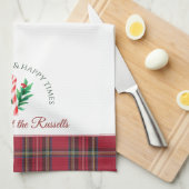 キャンディパーソナライズされたケインの姓クリスマス キッチンタオル (四つ折り)