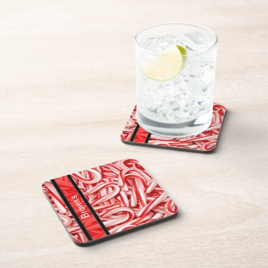 キャンディパーソナライズされたケーンコースターテンプレート コースター (右側)