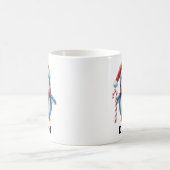 キャンディパーソナライズされたケーン付ペンギン名前をカスタムする コーヒーマグカップ (中央)