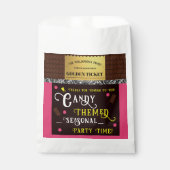 キャンディパーソナライズされたバーゴールデンチケットパーティー フェイバーバッグ (正面)