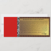 キャンディパーソナライズされたバーゴールデンチケット招待状 (裏面)