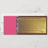 キャンディパーソナライズされたバーゴールデンチケット招待状 (裏面)