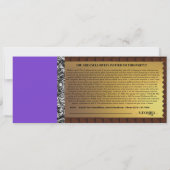 キャンディパーソナライズされたバーゴールデンチケット招待状 (裏面)