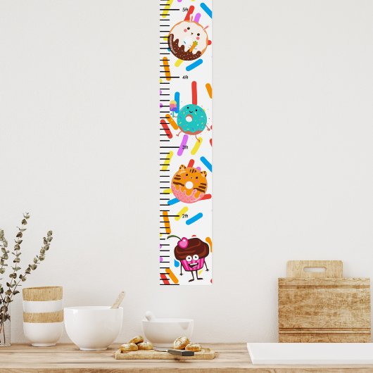 キャンディパーソナライズされたプリントかわいいベビー成長図 ポスター (キッチン)