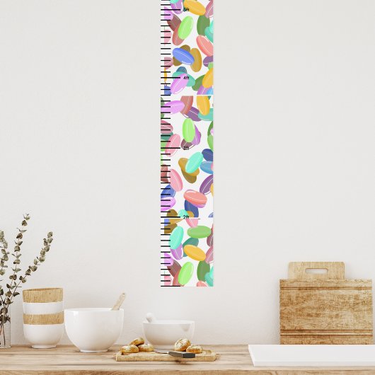 キャンディパーソナライズされたプリントかわいいベビー成長図 ポスター (キッチン)