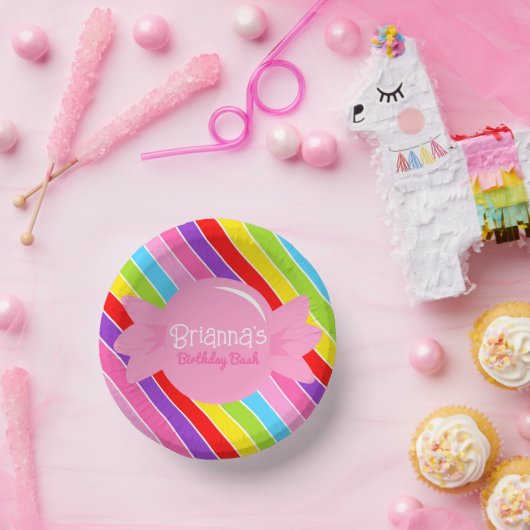 キャンディパーソナライズされたレインボー紙ボウル ペーパーボウル (パーティー)