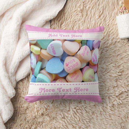 キャンディパーソナライズされたー会話ハート クッション (ブランケット)