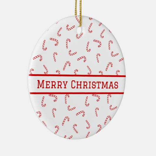 キャンディパーソナライズされたー・ケーン・クリスマス セラミックオーナメント (右)