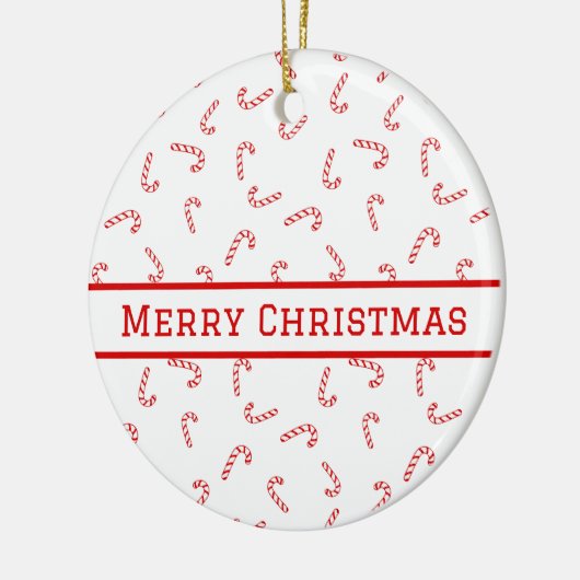 キャンディパーソナライズされたー・ケーン・クリスマス セラミックオーナメント (左)