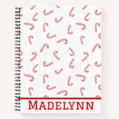 キャンディパーソナライズされたー・ケーン・クリスマス ノートブック (正面)