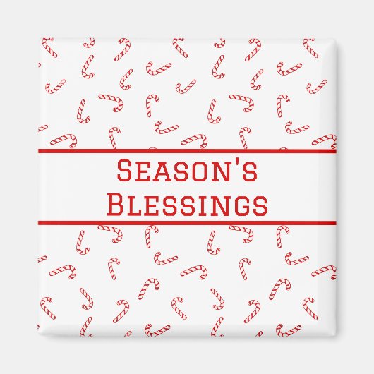 キャンディパーソナライズされたー・ケーン・クリスマス マグネット (正面)