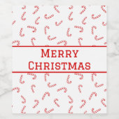 キャンディパーソナライズされたー・ケーン・クリスマス ワインラベル (シングルラベル)