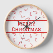 キャンディパーソナライズされたー・ケーン・クリスマス 壁時計 (正面)