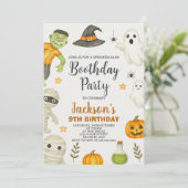 キャンディパーティーキッズハロウィーン誕生日招待状 招待状 (スタンド正面)