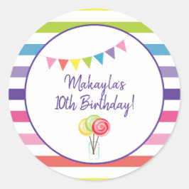 キャンディパーティースイートショップバースデーパーティーレインボー ラウンドシール