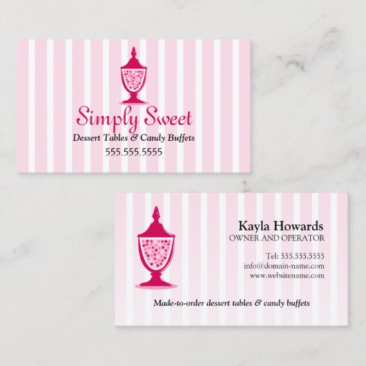 キャンディビュッフェとデザートテーブル 名刺 (正面/裏面)