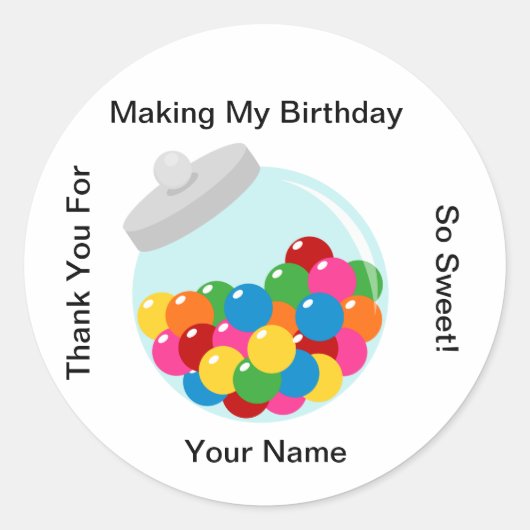 キャンディビュッフェグムボール瓶シール ラウンドシール (正面)