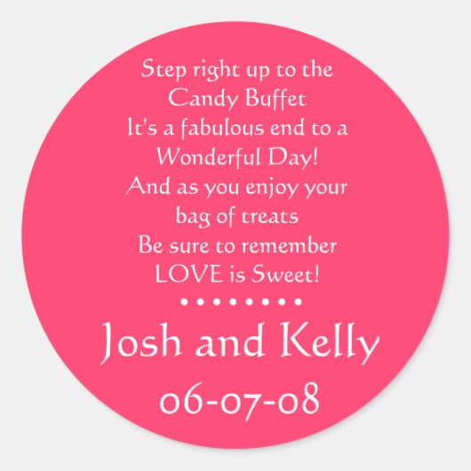 キャンディビュッフェステッカー ラウンドシール (正面)
