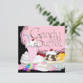 キャンディビュッフェパーティの招待状テンプレート 招待状 (スタンド正面)