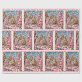 キャンディビレッジ追加ガールズネームピンククリスマス ラッピングペーパー (フラット)