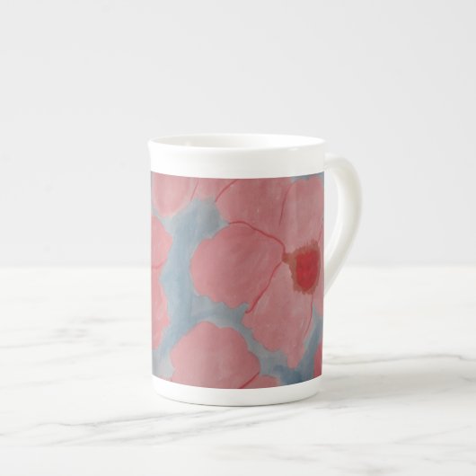 キャンディピンクの花 ボーンチャイナマグカップ (正面右)