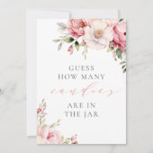 キャンディピンクの赤ちゃんシャワーのサインの数を推測する (正面)