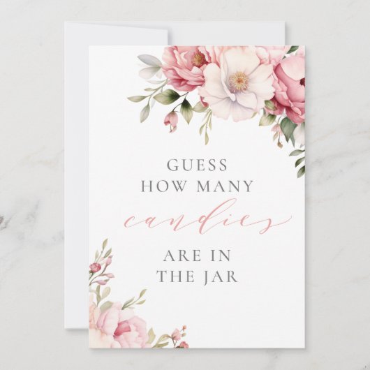 キャンディピンクの赤ちゃんシャワーのサインの数を推測する (正面)