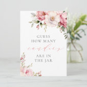 キャンディピンクの赤ちゃんシャワーのサインの数を推測する (スタンド正面)