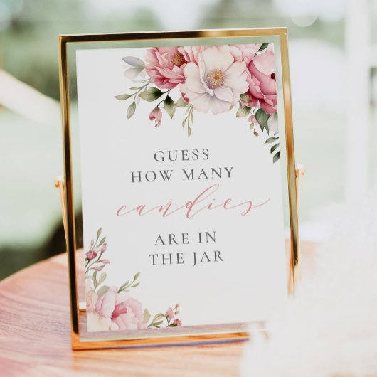 キャンディピンクの赤ちゃんシャワーのサインの数を推測する