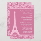 キャンディピンクインパリ結婚式招待状 招待状 (正面/裏面)