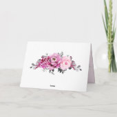 キャンディピンクエレガントアイボリーブライダルシャワー サンキューカード (裏面)