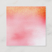 キャンディピンクピーチバラ金ゴールドピーチグラデーションスクエアVIP スクエア名刺 (裏面)