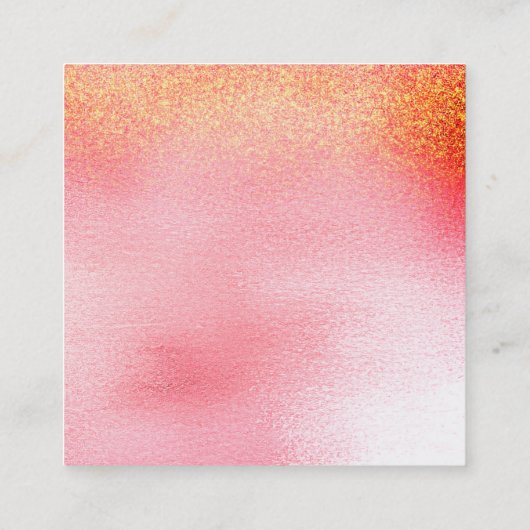 キャンディピンクピーチバラ金ゴールドピーチグラデーションスクエアVIP スクエア名刺 (裏面)