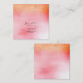キャンディピンクピーチバラ金ゴールドピーチグラデーションスクエアVIP スクエア名刺 (正面/裏面)