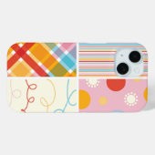 キャンディピンクプレイドチェックドットスクライブズおもしろいパターン Case-Mate iPhoneケース (裏面 (横))