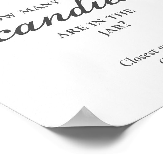 キャンディピンクボウ赤ちゃんシャワーのポスターの数を推測 ポスター (角)