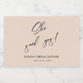 キャンディピンクミニマリストブライダルシャワーの好意 スパークリングワインラベル (シングルラベル)