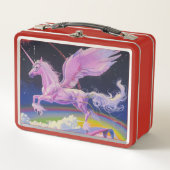 キャンディピンク合成波レインボーハイウェイユニコーン メタルランチボックス (正面)