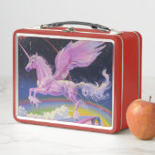 キャンディピンク合成波レインボーハイウェイユニコーン メタルランチボックス (インサイチュ)
