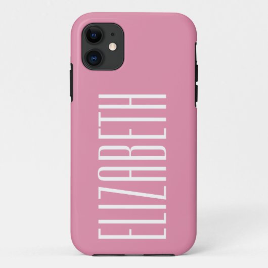 キャンディピンク無地のカラー |ミニマリスト・モノグラム Case-Mate iPhoneケース (裏面)