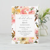 キャンディピンク&イエローフローラブライダルシャワー 招待状 (スタンド正面)