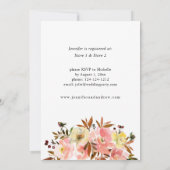 キャンディピンク&イエローフローラブライダルシャワー 招待状 (裏面)