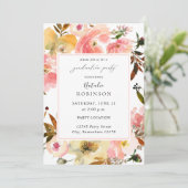 キャンディピンク&イエローフローラ卒業パーティー 招待状 (スタンド正面)