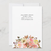 キャンディピンク&イエローフローラ卒業パーティー 招待状 (裏面)