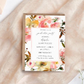 キャンディピンク&イエローフローラ卒業パーティー 招待状