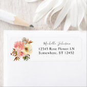 キャンディピンク&イエローフローラ差出人住所ラベル ラベル (インサイチュ)