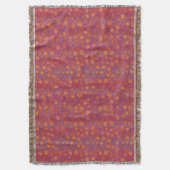 キャンディフィールド、抽象芸術フローラルパターン、ピンクオレンジ スローブランケット (正面縦)